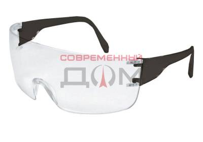 Очки защитные USPEX открытый тип, прозрачный корпус черные дужки (12226-2)