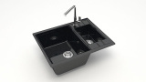 Кух.мойка Granit MARRBAXX глянц Жаклин Z190 Q4 (ЧЁРН),двухчашевая, 612х505х212