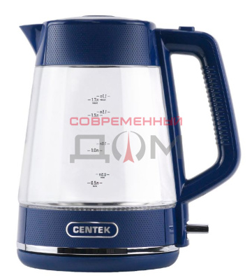 Чайник Centek CT-0014 /синий, 2200Вт, 1.7л,LED, защита от перегрева, STRIX контроллер