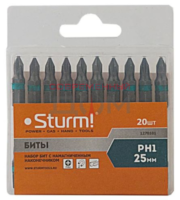 Биты STURM 1270101 PH1х25мм, 20шт